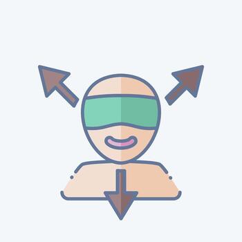 Icon Virtual Reality. related to 3D Visualization symbol. doodle style. simple design editable. simple illustration vector