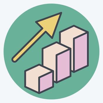 Icon Bar Chart. related to 3D Visualization symbol. color mate style. simple design editable. simple illustration vector