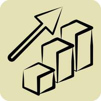 Icon Bar Chart. related to 3D Visualization symbol. hand drawn style. simple design editable. simple illustration vector