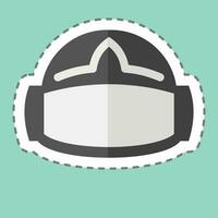 Sticker line cut VR Helmet. related to 3D Visualization symbol. simple design editable. simple illustration vector