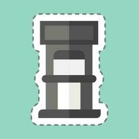 Sticker line cut Ticket Office. related to Amusement Park symbol. glyph style. simple design editable. simple illustration vector