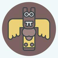 Icon Totem. related to Alaska symbol. color mate style. simple design editable. simple illustration vector