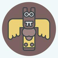 Icon Totem. related to Alaska symbol. color mate style. simple design editable. simple illustration vector