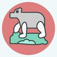 Icon Polar Bear. related to Alaska symbol. color mate style. simple design editable. simple illustration vector