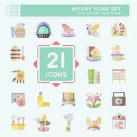 Icon Set Apiary. related to Farm symbol. flat style. simple design editable. simple illustration vector