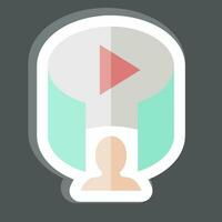 Sticker VR Video. related to 3D Visualization symbol. simple design editable. simple illustration vector