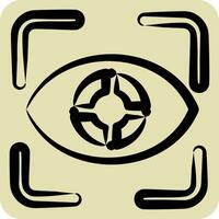 Icon Eye Tracking. related to 3D Visualization symbol. hand drawn style. simple design editable. simple illustration vector