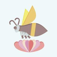 Icon Bee. related to Apiary symbol. flat style. simple design editable. simple illustration vector