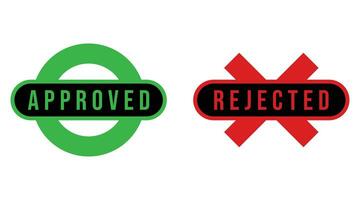 set of approved and rejected signs. vector