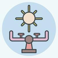 Icon Seesaw. related to Amusement Park symbol. color mate style. simple design editable. simple illustration vector