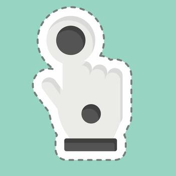 Sticker line cut Wired Glove. related to 3D Visualization symbol. simple design editable. simple illustration vector