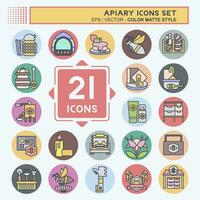 Icon Set Apiary. related to Farm symbol. color mate style. simple design editable. simple illustration vector