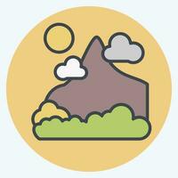 Icon Mountain. related to Alaska symbol. color mate style. simple design editable. simple illustration vector