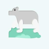 Icon Polar Bear. related to Alaska symbol. flat style. simple design editable. simple illustration vector