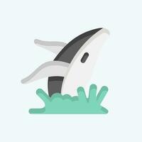 Icon Whale. related to Alaska symbol. flat style. simple design editable. simple illustration vector