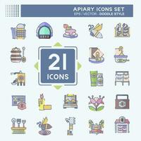 Icon Set Apiary. related to Farm symbol. doodle style. simple design editable. simple illustration vector