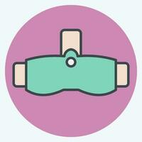 Icon VR Glasses. related to 3D Visualization symbol. color mate style. simple design editable. simple illustration vector
