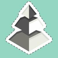 Sticker line cut Pyramid Chart. related to 3D Visualization symbol. simple design editable. simple illustration vector