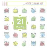 Icon Set Apiary. related to Farm symbol. Color Spot Style. simple design editable. simple illustration vector