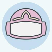 Icon VR Helmet. related to 3D Visualization symbol. color mate style. simple design editable. simple illustration vector