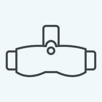 Icon VR Glasses. related to 3D Visualization symbol. line style. simple design editable. simple illustration vector