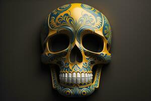 Day of the Dead sugar skull. Mexican sugar skull. ai generative photo