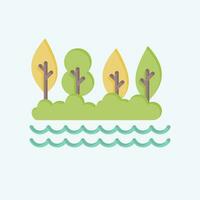 Icon Lake. related to Alaska symbol. flat style. simple design editable. simple illustration vector