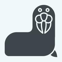 Icon Walrus. related to Alaska symbol. glyph style. simple design editable. simple illustration vector