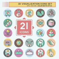 Icon Set 3D Visualization. related to 3D Visualization symbol. color mate style. simple design editable. simple illustration vector