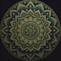 Mandala pattern. Vintage decorative elements. Hand drawn oriental background. ai generative photo