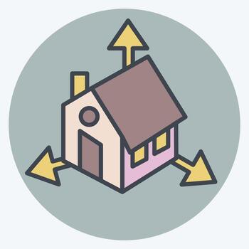 Icon Architectural Design. related to 3D Visualization symbol. color mate style. simple design editable. simple illustration vector