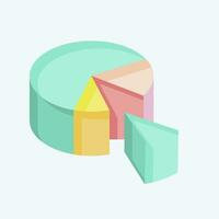 Icon Pie Chart. related to 3D Visualization symbol. flat style. simple design editable. simple illustration vector