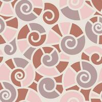 Vector seamless pattern with spiral curls on the white background. Vector stylish colored texture for your design. Wrapping paper