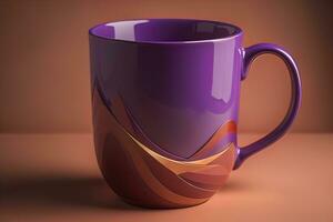 Cup of coffee. Beautiful and stylish coffee cup on a solid colored background. ai generative photo