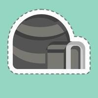 Sticker line cut Igloo. related to Alaska symbol. simple design editable. simple illustration vector