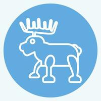 Icon Moose. related to Alaska symbol. blue eyes style. simple design editable. simple illustration vector