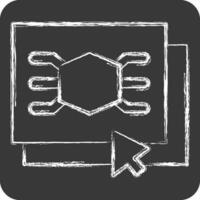 Icon Software. related to 3D Visualization symbol. chalk Style. simple design editable. simple illustration vector