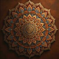 Mandala pattern. Vintage decorative elements. Hand drawn oriental background. ai generative photo