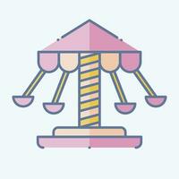 Icon Spinning Swing. related to Amusement Park symbol. doodle style. simple design editable. simple illustration vector