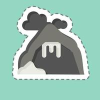 Sticker line cut Cave. related to Alaska symbol. simple design editable. simple illustration vector