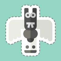 Sticker line cut Totem. related to Alaska symbol. simple design editable. simple illustration vector