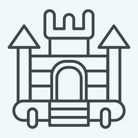 Icon Inflatable Castle. related to Amusement Park symbol. line style. simple design editable. simple illustration vector