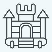 Icon Inflatable Castle. related to Amusement Park symbol. line style. simple design editable. simple illustration vector