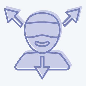 Icon Virtual Reality. related to 3D Visualization symbol. two tone style. simple design editable. simple illustration vector