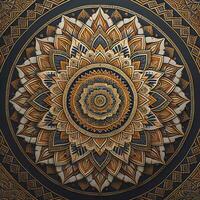 Mandala pattern. Vintage decorative elements. Hand drawn oriental background. ai generative photo