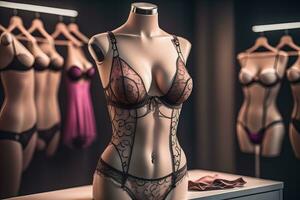 sensual lencería en un maniquí. ai generativo foto