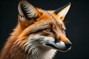 retrato de un rojo zorro, vulpes vulpes. ai generativo foto