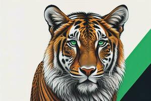 Tiger head with colorful background. ai generative photo