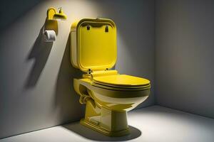 toilet bowl in modern bathroom. ai generative photo