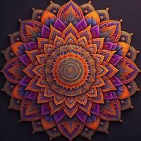 mandala modelo. Clásico decorativo elementos. mano dibujado oriental antecedentes. ai generativo foto